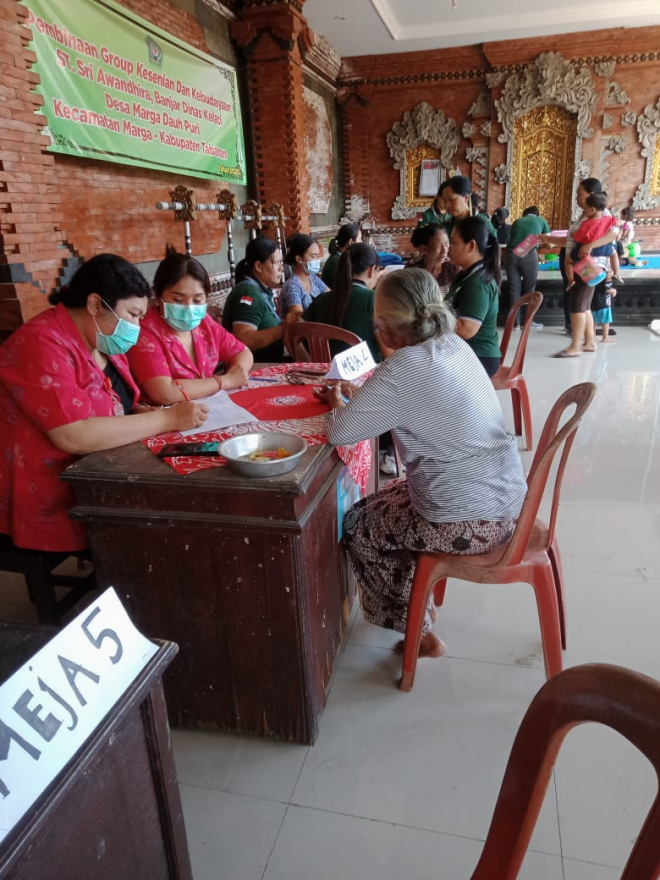 Cek Kesehatan Gratis ( CKG ) dan ILP Posyandu di Banjar Kelaci Desa Marga Dauh Puri